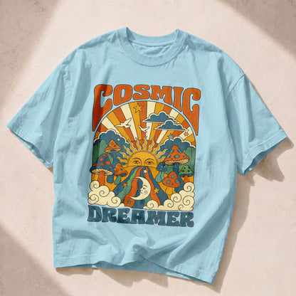 Cosmic Dreamer Sun Moon Women's Groovy Tee