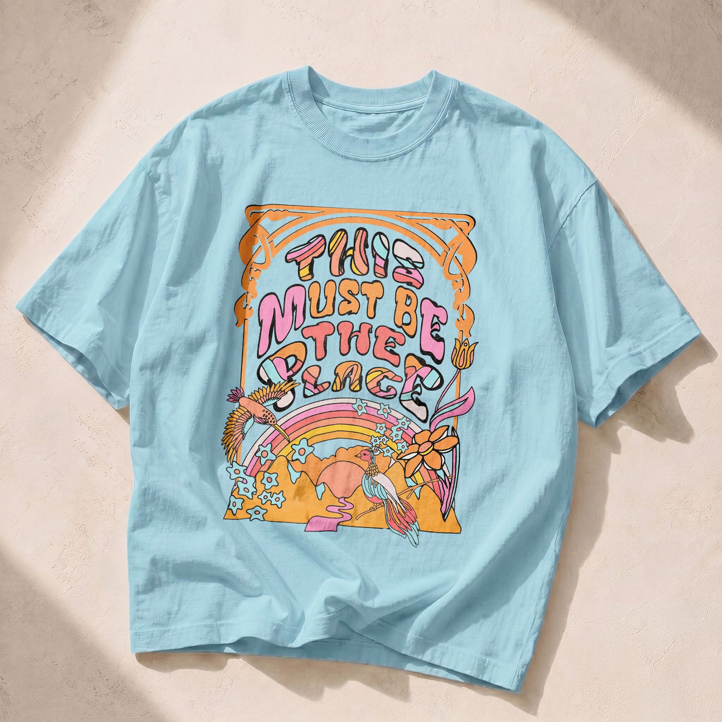 70s Floral 'This Must Be The Place' Place Empowerment Women's Groovy Tee