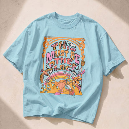70s Floral 'This Must Be The Place' Place Empowerment Women's Groovy Tee