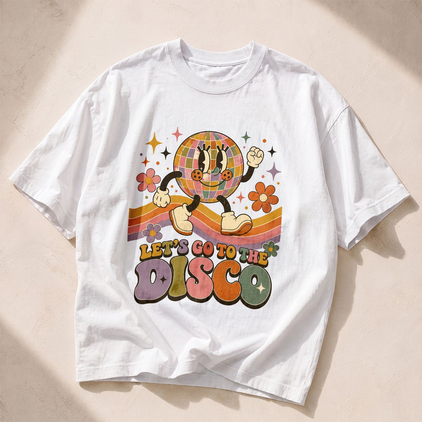 Lets Go To The Disco Disco Dance Women's Groovy Tee