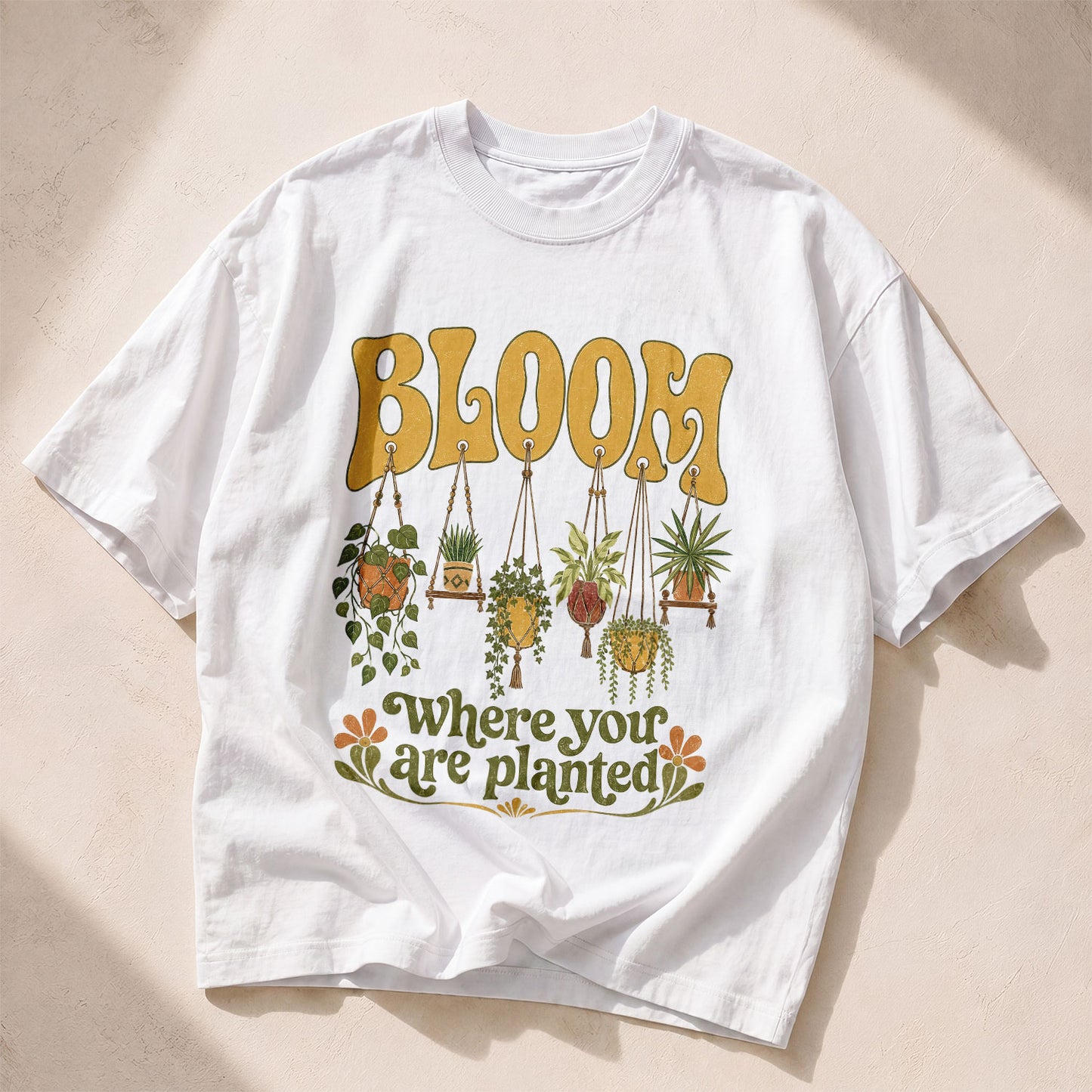 Bloom Where You Are Planted Garden Earth Women's Groovy Tee