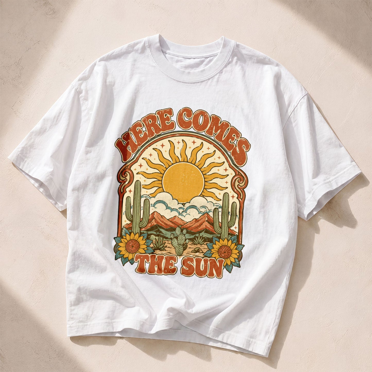 Here Comes the Sun Cosmic Sun Women's Groovy Tee