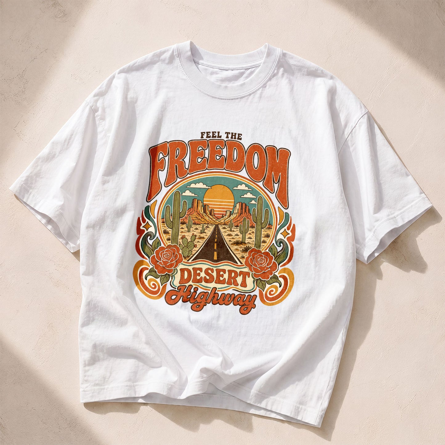 Feel The Freedom Desert Highway Women's Groovy Tee