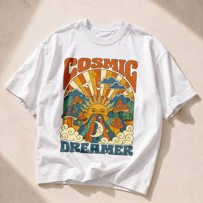 Cosmic Dreamer Sun Moon Women's Groovy Tee