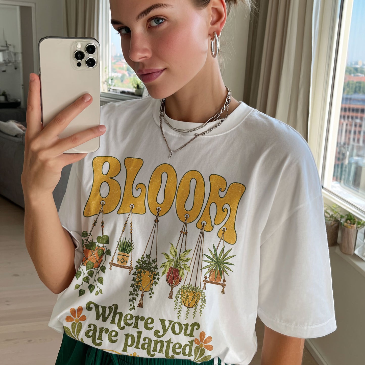 Bloom Where You Are Planted Garden Earth Women's Groovy Tee