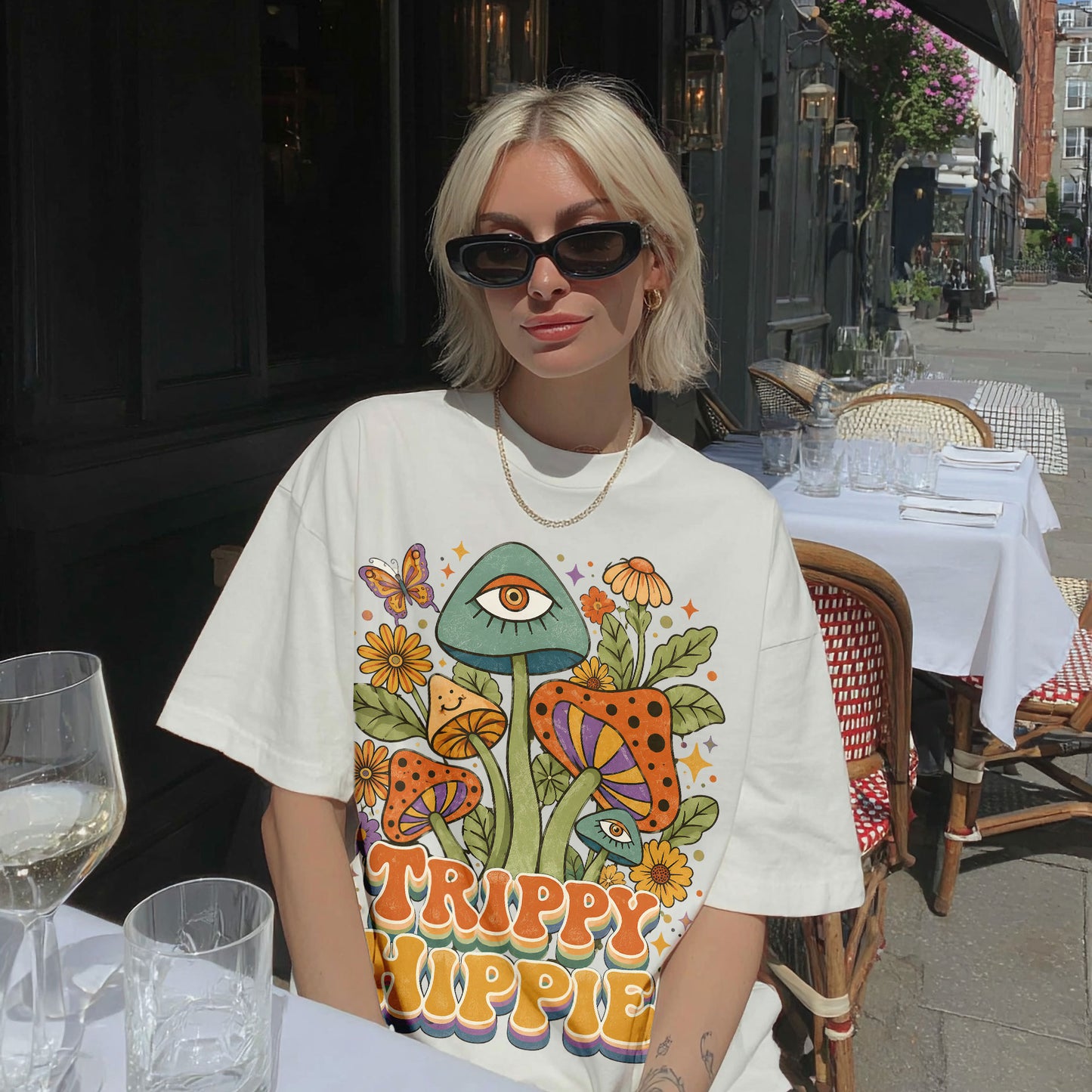TRIPPY Hippie Kindness Peace Women's Groovy Tee