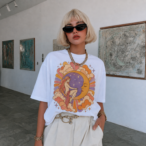 Moon Goddess Sun Moon Women's Groovy Tee