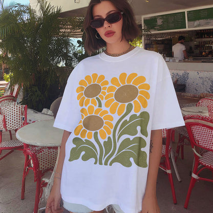 Sunflower Garden Earth Women's Groovy Tee
