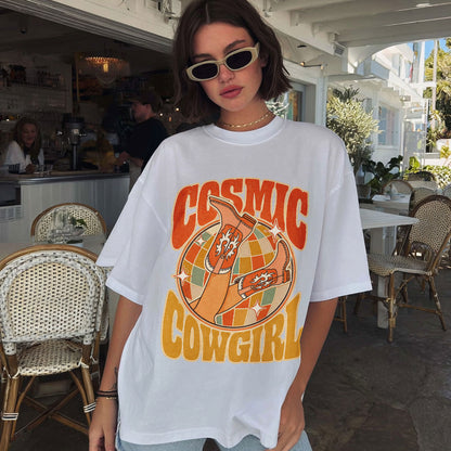 Cosmic Cowgirl Goddess Spirit Women's Groovy Tee