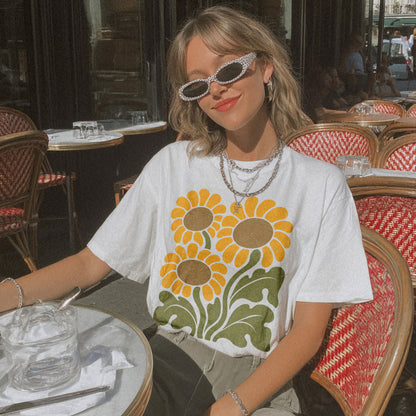 Sunflower Garden Earth Women's Groovy Tee