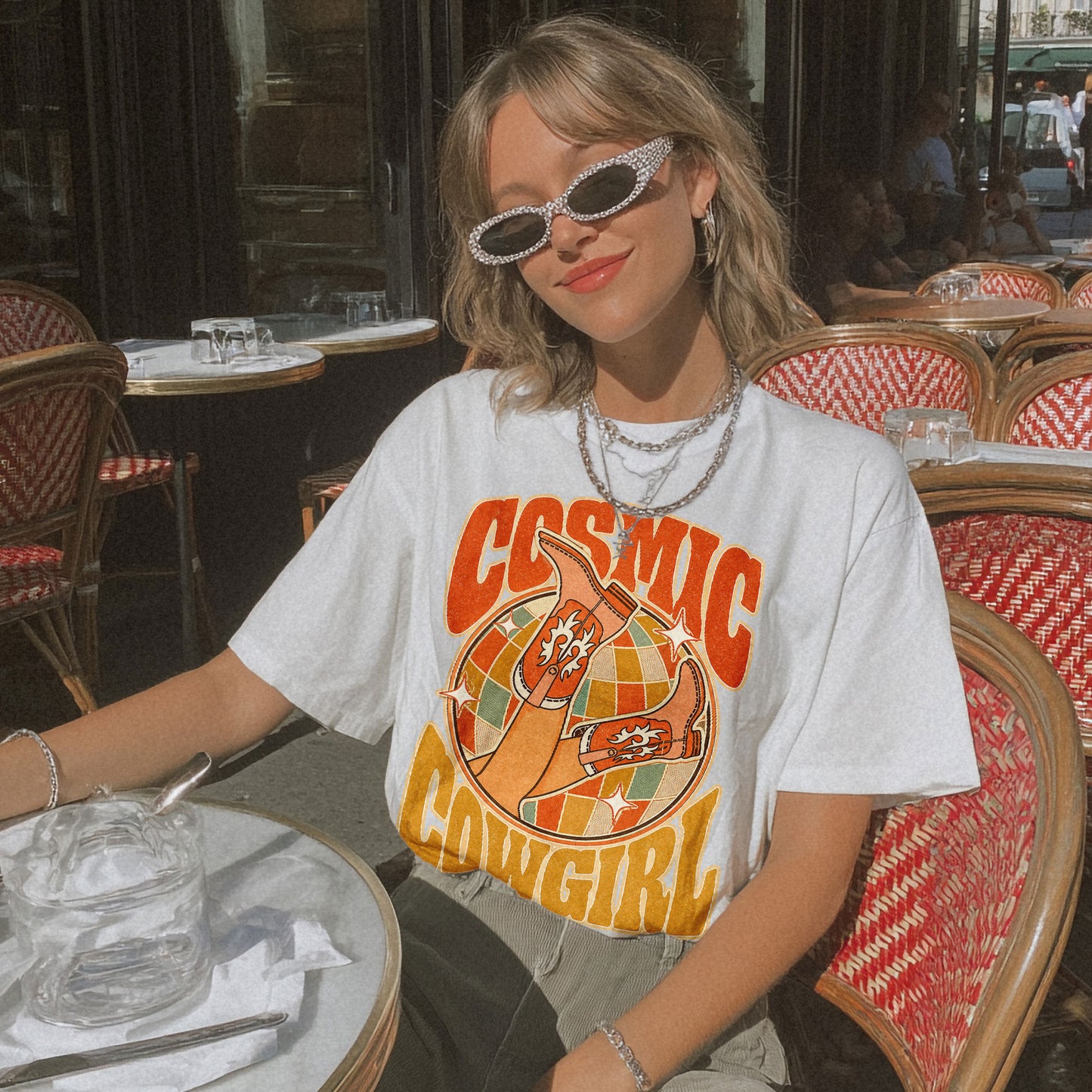 Cosmic Cowgirl Goddess Spirit Women's Groovy Tee