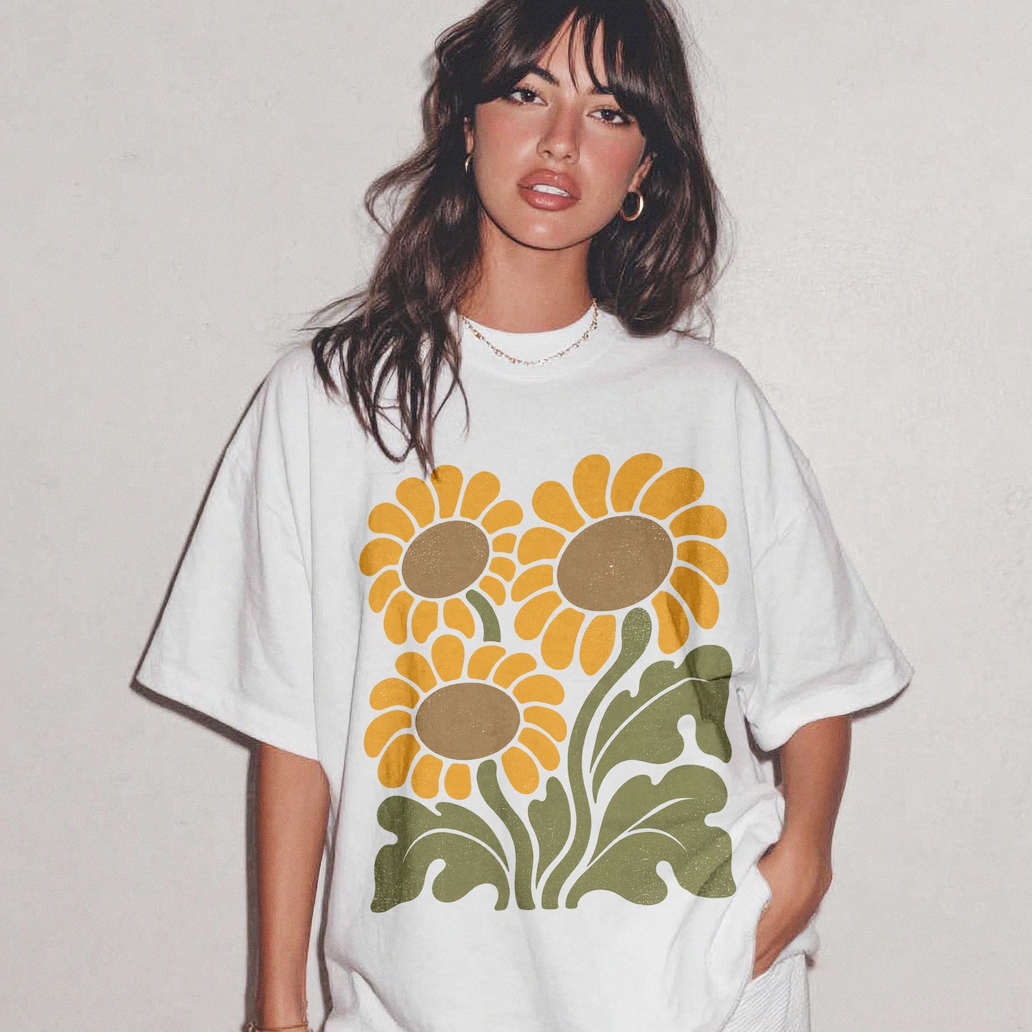 Sunflower Garden Earth Women's Groovy Tee