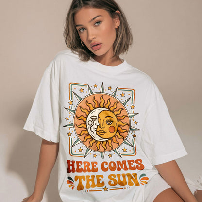 Here Comes The Sun Cosmic Sun Women's Groovy Tee