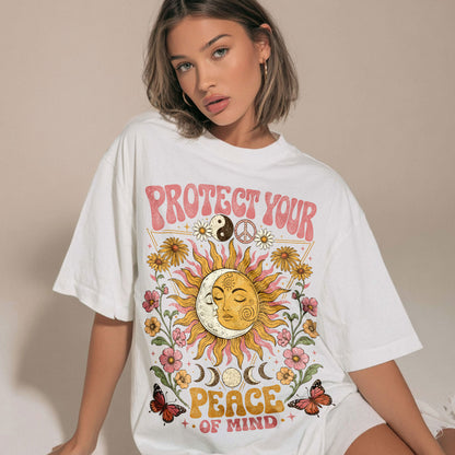Protect Your Peace Of Mind Goddess Spirit Women's Groovy Tee