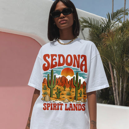 Sedona Spirit Lands Cosmic Sun Women's Groovy Tee