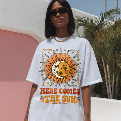 Here Comes The Sun Cosmic Sun Women's Groovy Tee