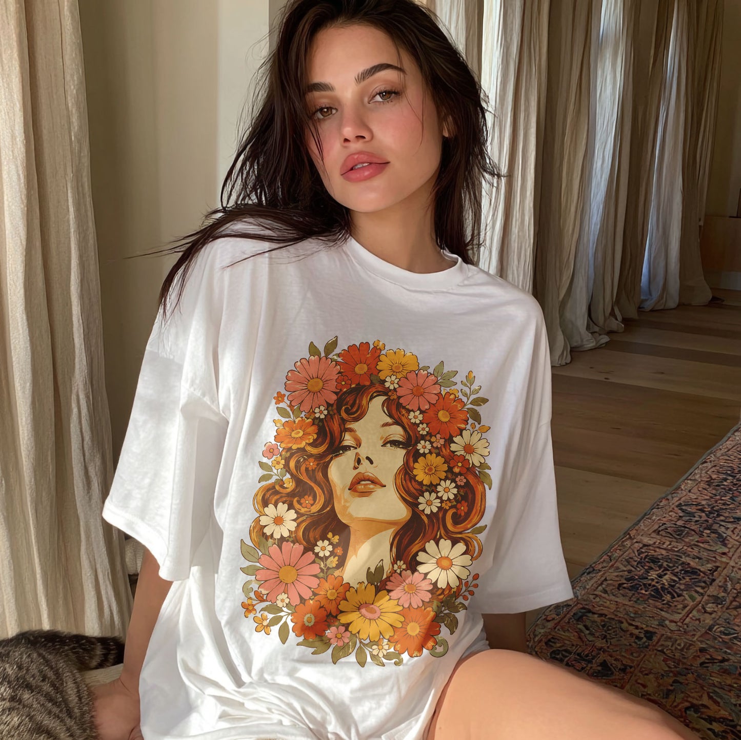 Flower Child Wildflowers Women's Groovy Tee