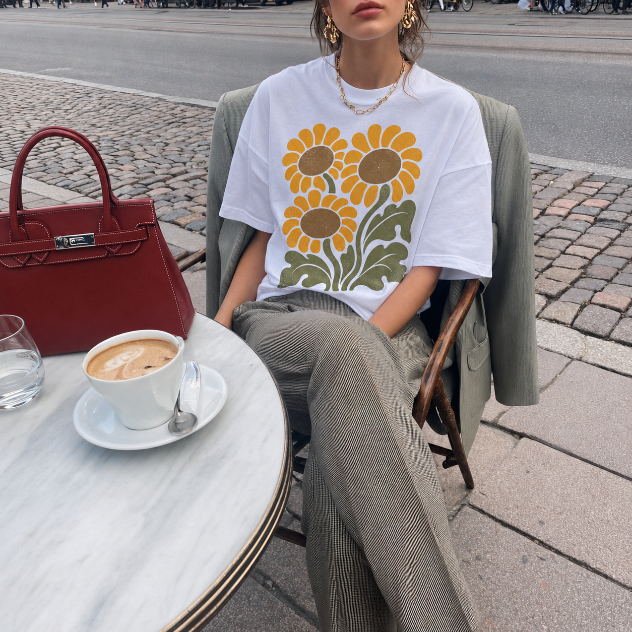 Sunflower Garden Earth Women's Groovy Tee