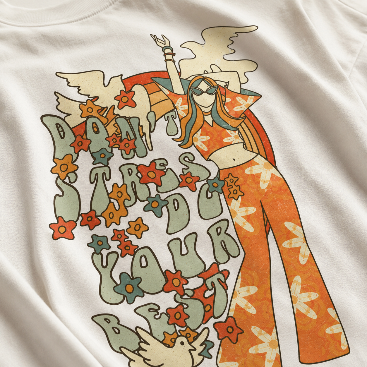 Don't Stress Do Your Best Empowerment Women's Groovy Tee