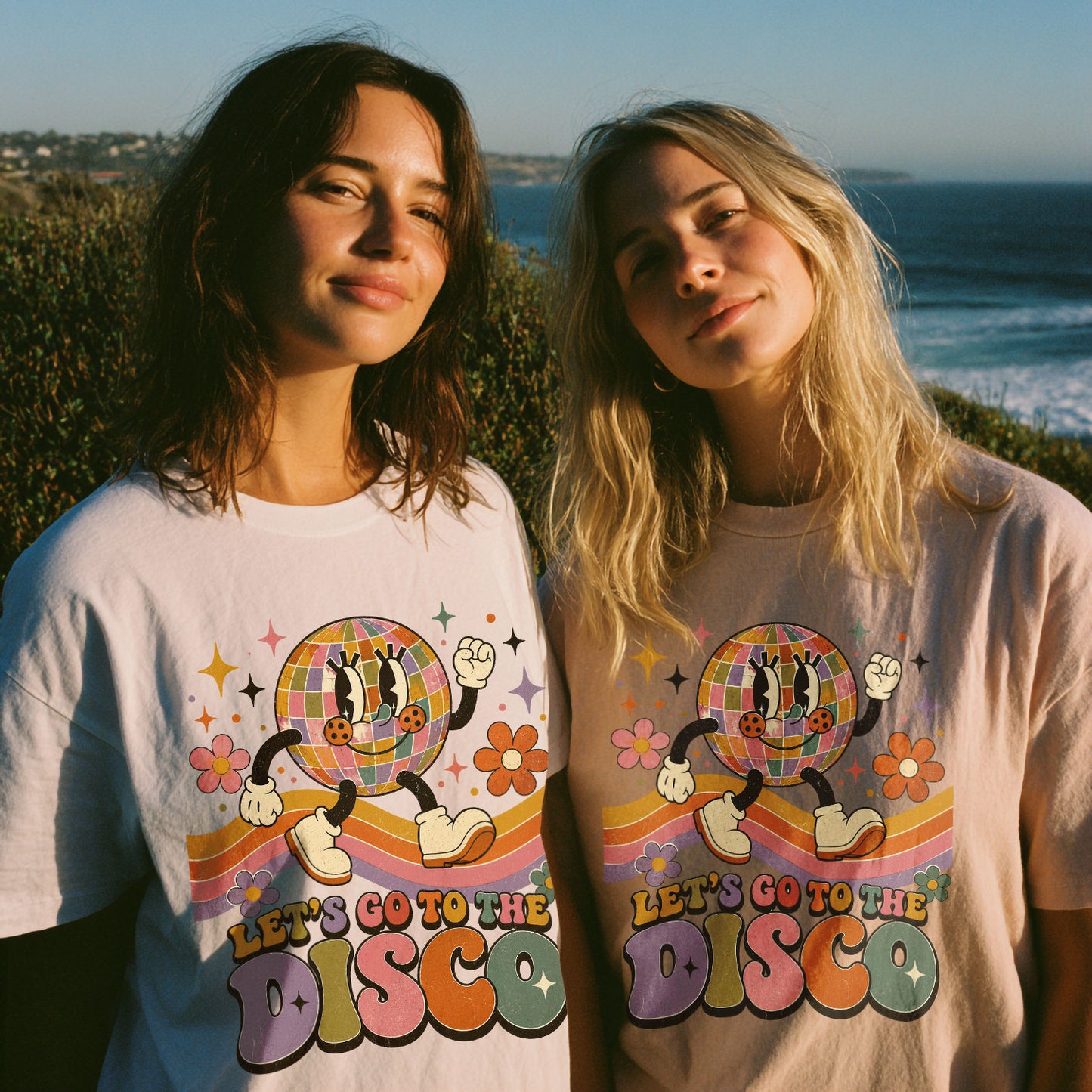 Lets Go To The Disco Disco Dance Women's Groovy Tee