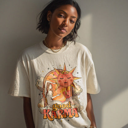 Good Karma Sun Moon Women's Groovy Tee