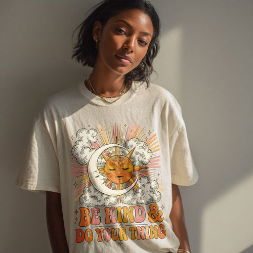 Be Kind Do Your Thing Kindness Peace Women's Groovy Tee