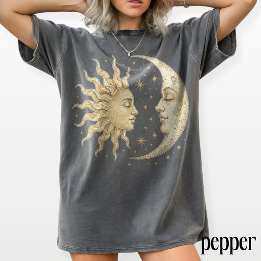 Sun & Moon Together Women's Groovy Tee Comfort Colors