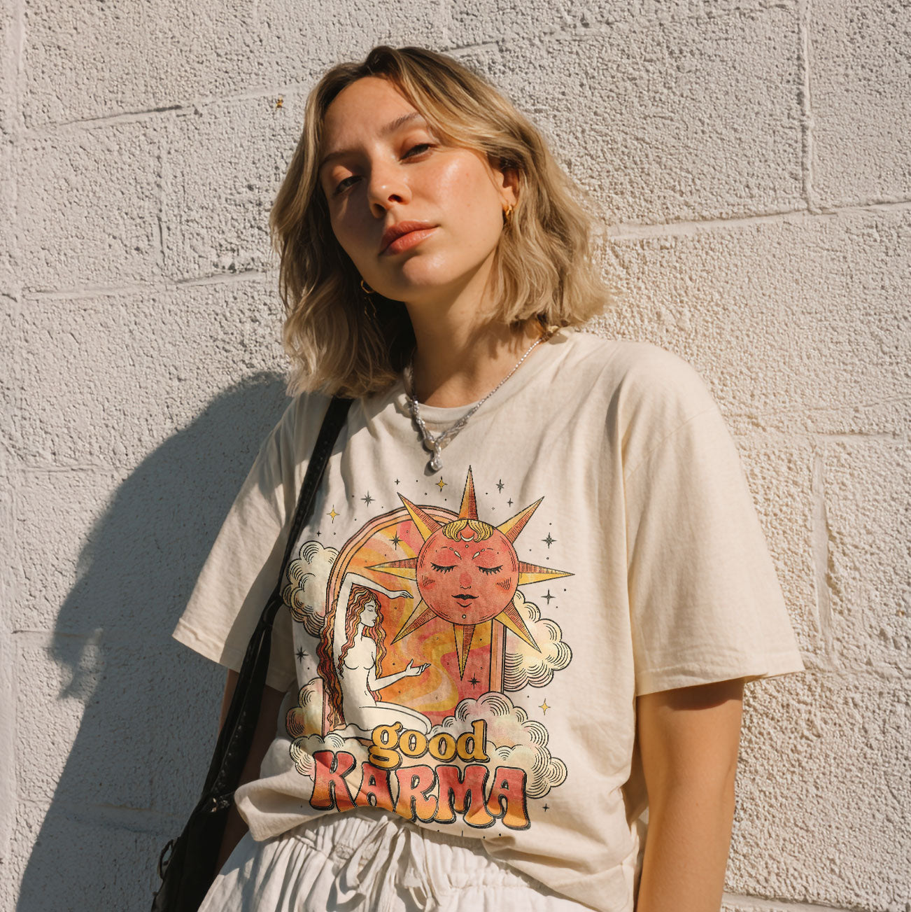Good Karma Sun Moon Women's Groovy Tee