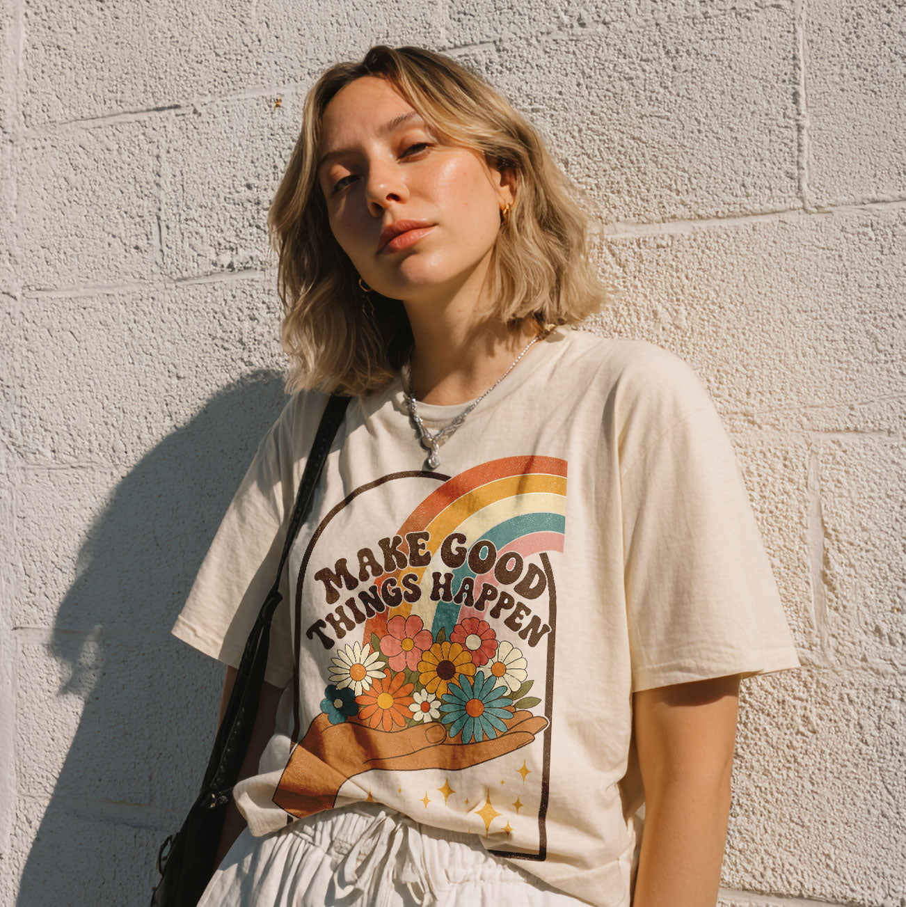 Make Good Things Happen Empowerment Women's Groovy Tee