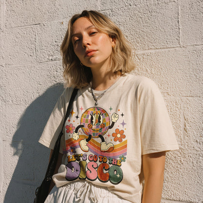 Lets Go To The Disco Disco Dance Women's Groovy Tee