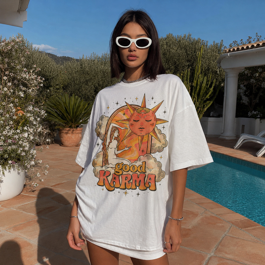 Good Karma Sun Moon Women's Groovy Tee