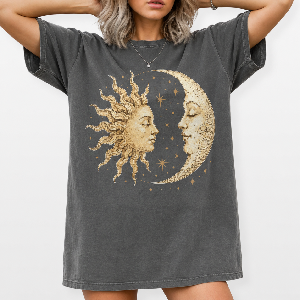 Sun & Moon Together Women's Groovy Tee