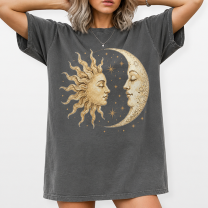 Sun & Moon Together Women's Groovy Tee