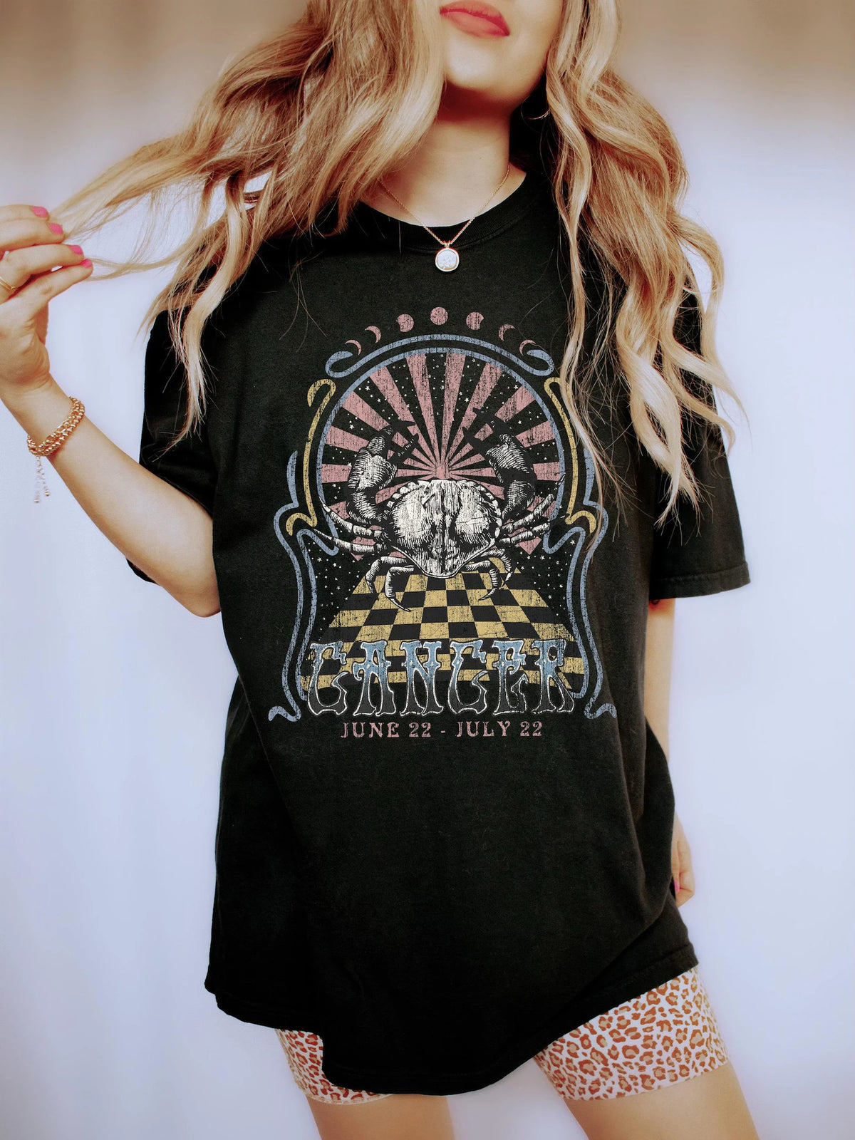 Cancer zodiac Comfort Colors tee - Black