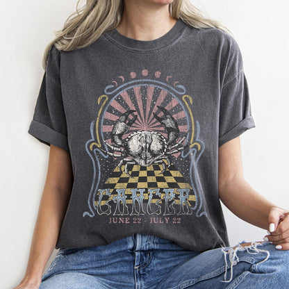 Cancer zodiac Comfort Colors tee - Pepper