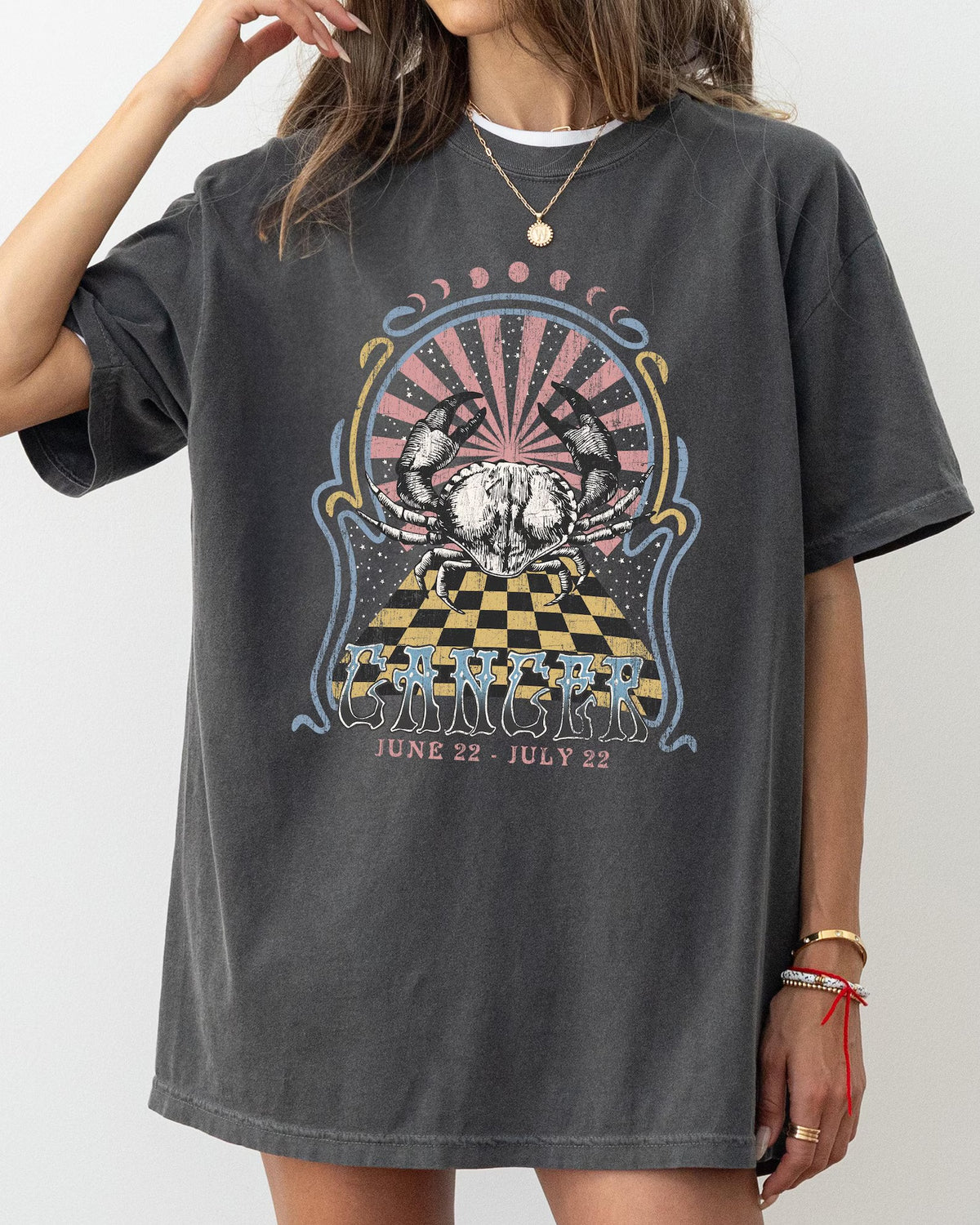 Cancer zodiac Comfort Colors tee - Pepper