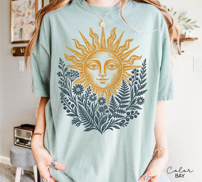 Celestial Sun Botanical Comfort Colors tee - Bay