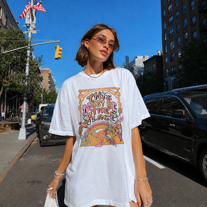 70s Floral 'This Must Be The Place' Place Empowerment Women's Groovy Tee