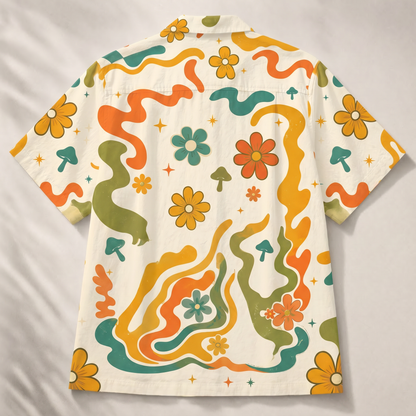 Mushroom Girl Mushroom Nature Women's 3D Hawaiian Shirt