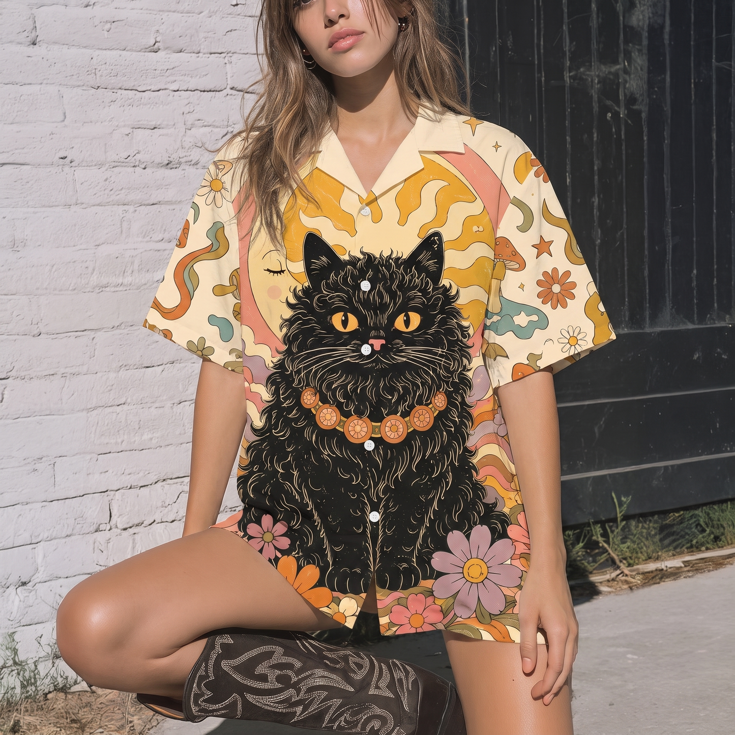 Moon Goddess Sun & Moon Women's 3D Hawaiian Shirt