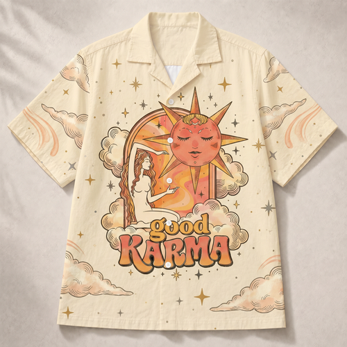 Good Karma Sun & Moon Women's 3D Hawaiian Shirt