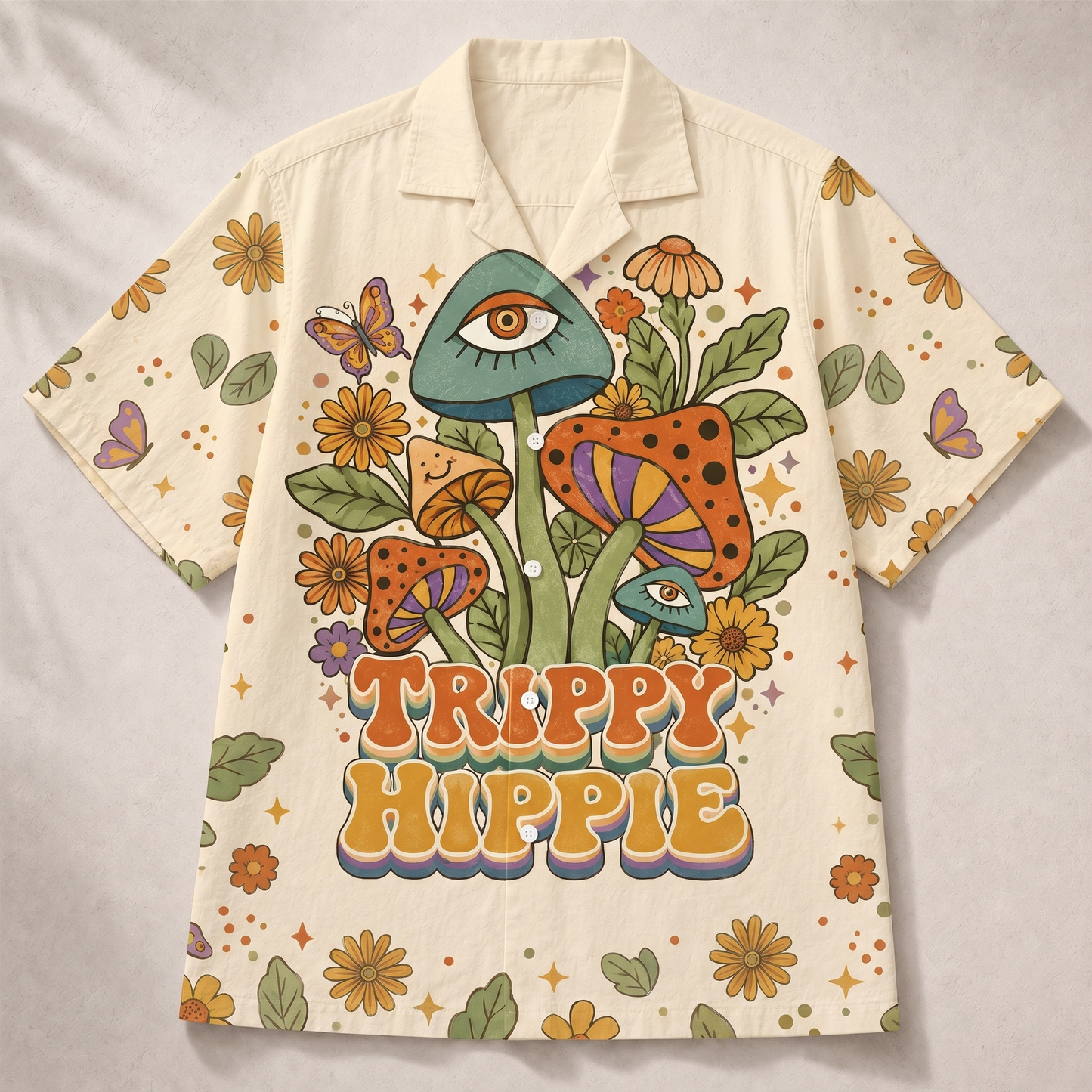 TRIPPY Hippie Happiness Kindness Peace Women's 3D Hawaiian Shirt