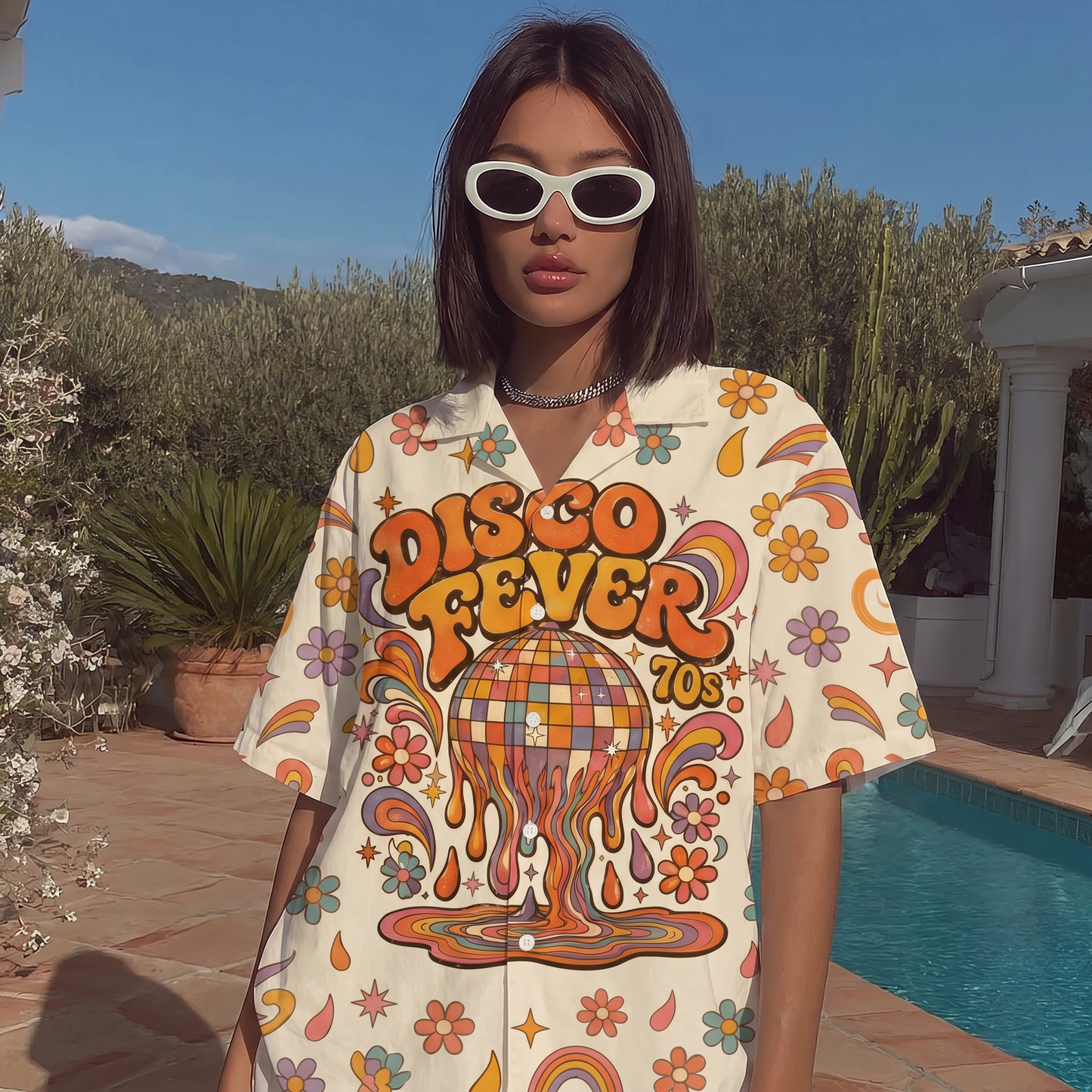 Disco Fever 70s Disco Dance Women's 3D Hawaiian Shirt