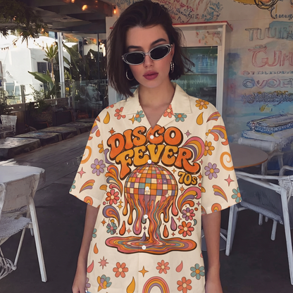 Disco Fever 70s Disco Dance Women's 3D Hawaiian Shirt