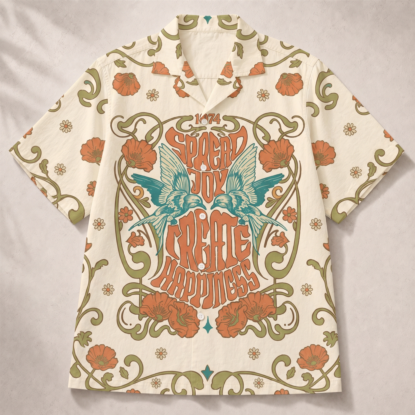 Spread Joy Create Happiness Kindness Peace Women's 3D Hawaiian Shirt