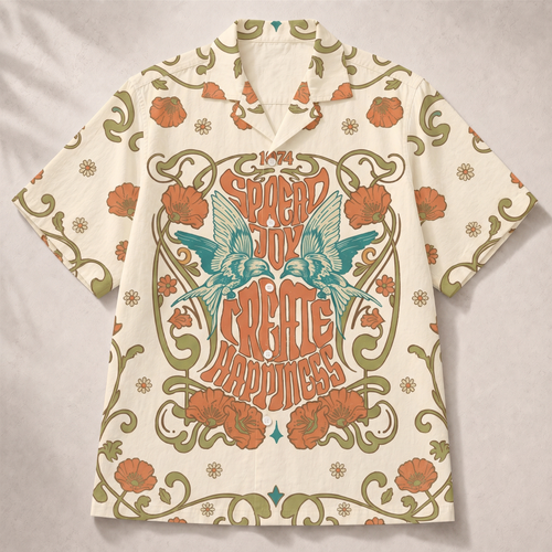 Spread Joy Create Happiness Kindness Peace Women's 3D Hawaiian Shirt