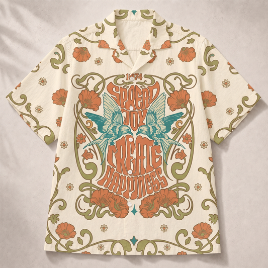 Spread Joy Create Happiness Kindness Peace Women's 3D Hawaiian Shirt