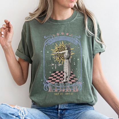 Libra zodiac Comfort Colors tee - Moss