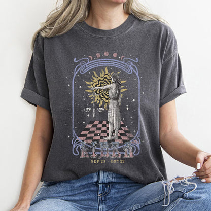 Libra zodiac Comfort Colors tee - Pepper