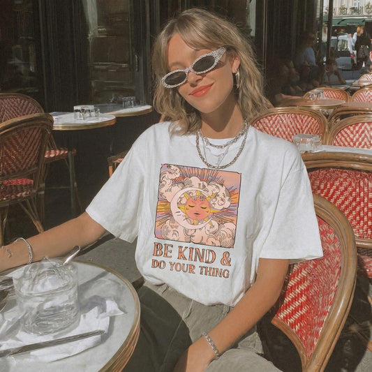 Be Kind Do Your Thing Kindness Peace Women's Groovy Tee